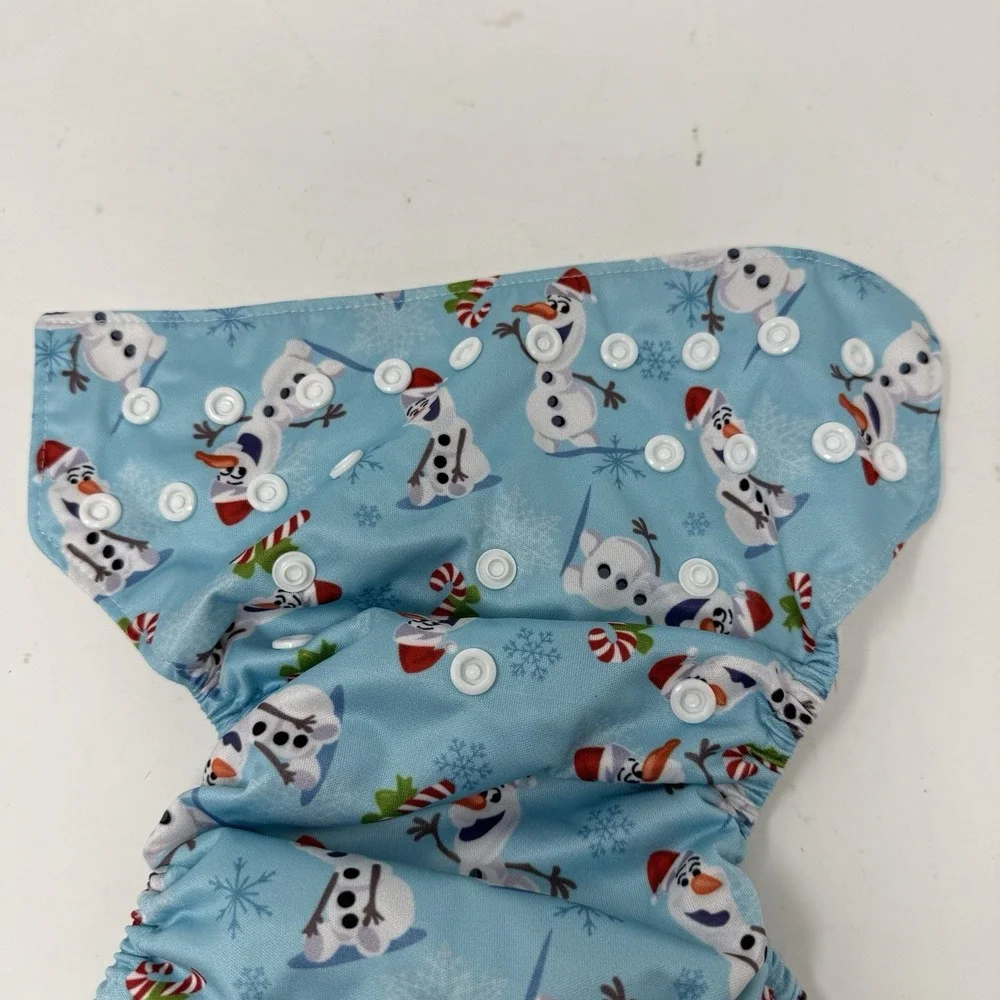 Olaf w Santa Hat Frozen Pocket Diaper Cloth Diapers One Size Adjustable Washable